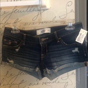 Dark Blue Ripped Hollister Shorts